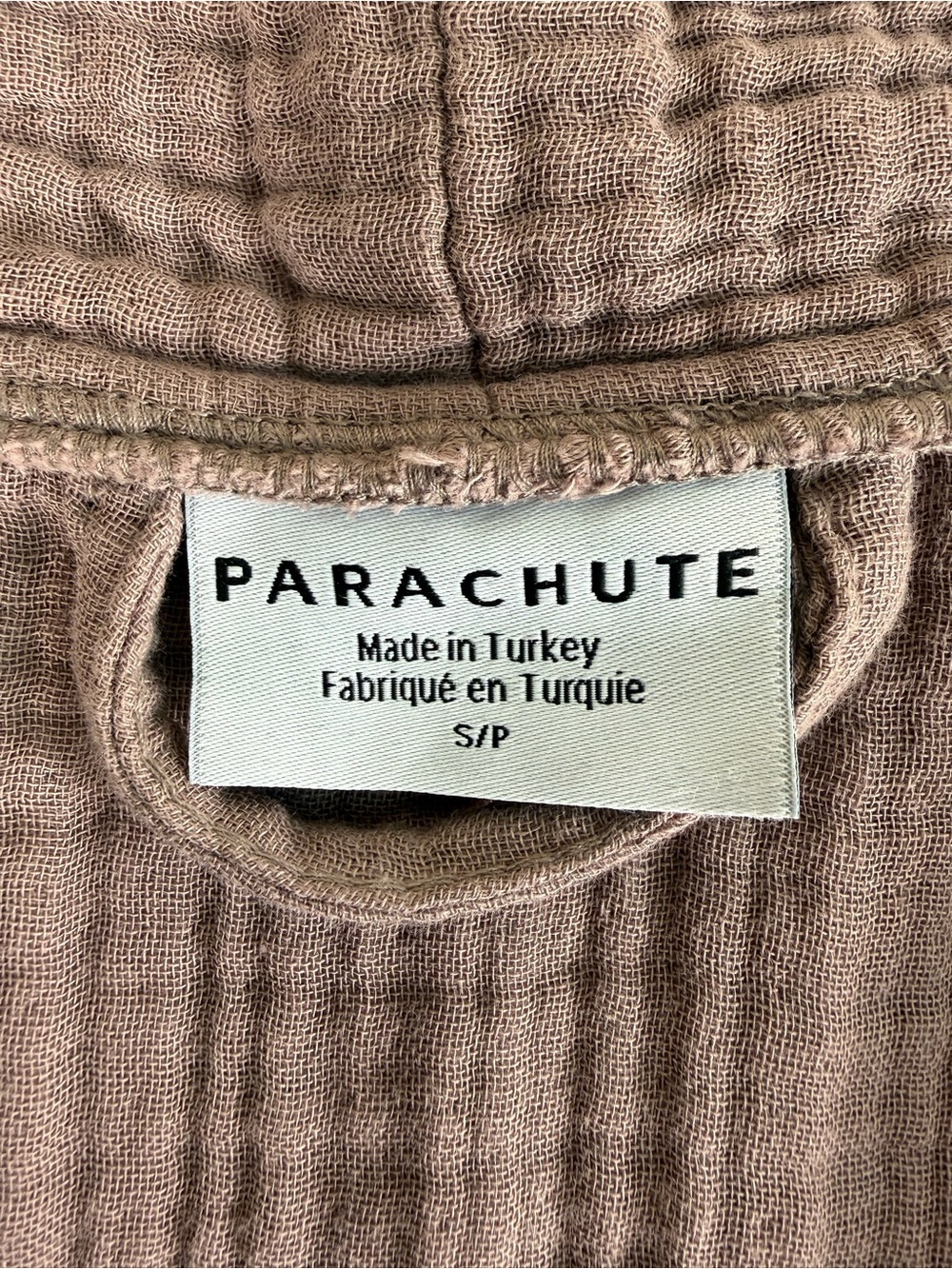 Parachute Robe Waffle Textured Cotton Gauze Kimono Belted 3/4 Sleeve SMALL EUC - Picture 13 of 16